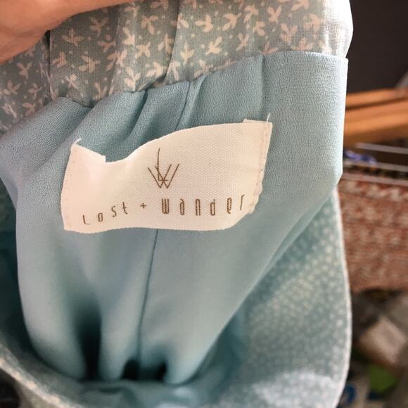 NWT LF | Lost + Wander blue floral wide leg pants Small - Picture 7 of 7